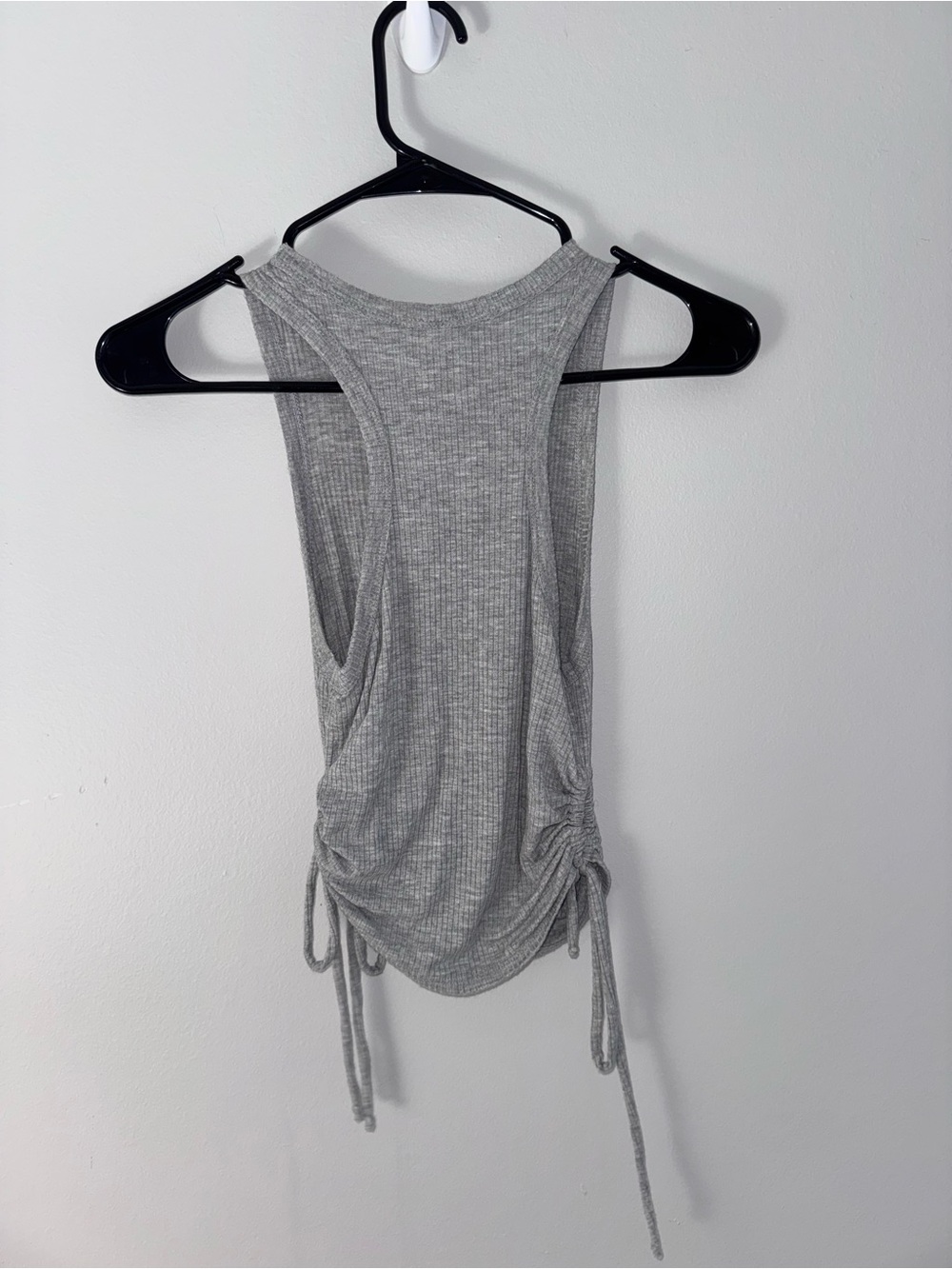 Anystar Gray Ribbed Tank with Side Drawstrings - Picture 3 of 3